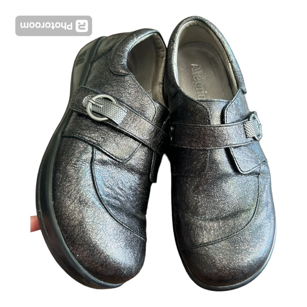 Alegria PG Lite Khloe Slip-On Black Metallic Nursing/Work Shoes Size 40 (8.5)